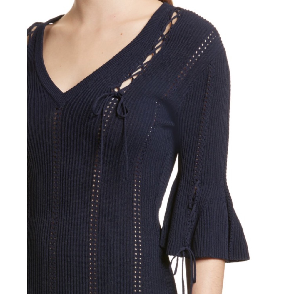 Authentic Jonathan Simkhai Linked Rib V Neck Dress - image 5